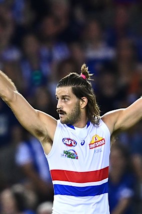 Bulldogs forward Josh Bruce kicked 10 goals against the Kangaroos.