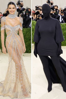 Sister Act: Kendall Jenner in Givenchy and Kim Kardashian in Balenciaga at the Met Gala.