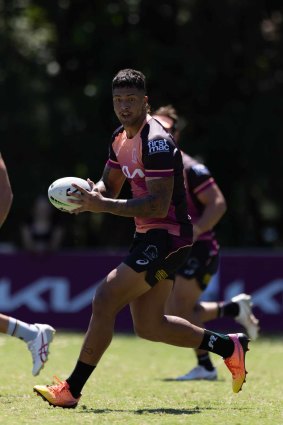 Xavier Willison at Broncos training.