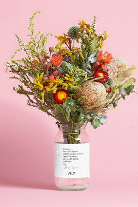 The LVLY x Beau Taplin posy comes with locally grown flowers and natives.