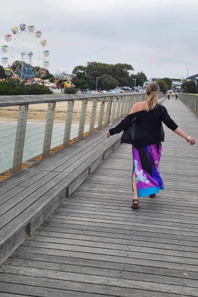 Heading over the Barwon Heads bridge en route to the party.