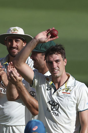 Pat Cummins starred for the Australians with 10 wickets in their win over Pakistan.