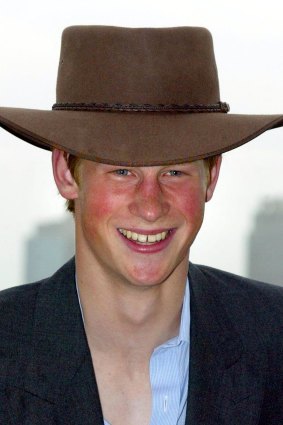 Prince Harry wearing an Akubra on a visit to Taronga Zoo, Sydney in 2003.