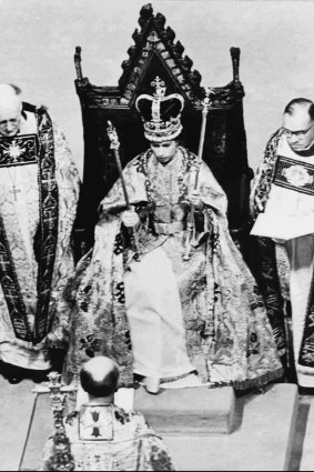 Scene from Queen Elizabeth's coronation in 1952.