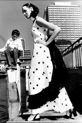 Maggi Eckardt modelling in Sydney in 1972.
