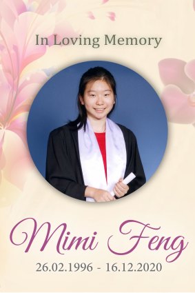 Mimi Feng, 24, died after she was hit by a bus in Bondi Junction.