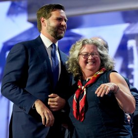 JD Vance with his mother, Beverly Aikins.
