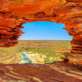 Nature’s Window over Murchison River Gorge in Kalbarri National Park is an iconic tourist destination.