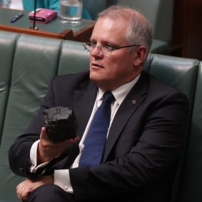 Then treasurer Morrison poised for his question time stunt in  2017.