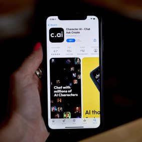  The Character.AI app.