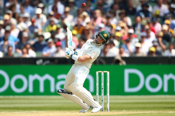 Steve Smith dodges a bouncer during the Boxing Day Test against New Zealand last year.