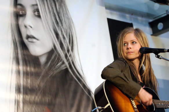 Avril Lavigne in Melbourne in 2004, when her face was on the wall of many a teenage girl’s bedroom. 