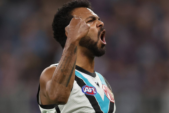 Willie Rioli kicked three goals against Fremantle.