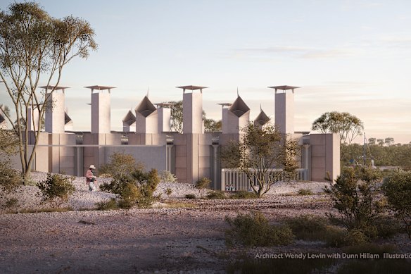 Artist’s impression of the new Australian Opal Centre, Lightning Ridge, Australia.