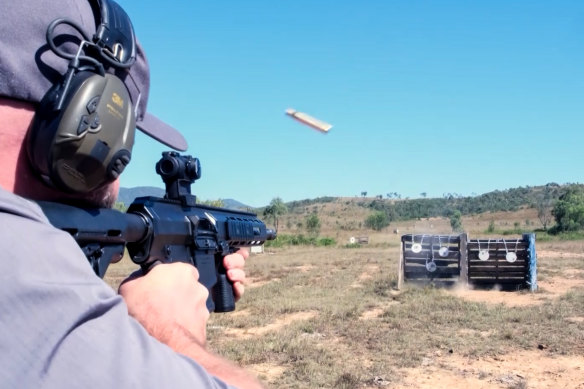 Recreational shooter with a Wedgetail pump-action rifle