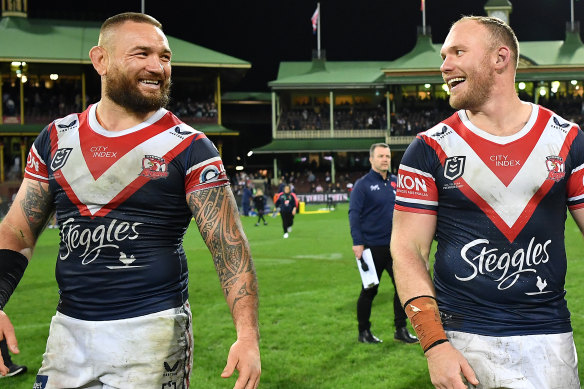 One-two punch: Jared Waerea-Hargreaves and Matt Lodge have worked well together at the Roosters.