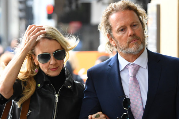 Craig McLachlan and his partner Vanessa Scammell outside court this week.