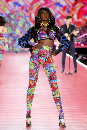Duckie Thot walks the runway during the 2018 Victoria's Secret Fashion Show at Pier 94 on November 8, 2018 in New York City. 
