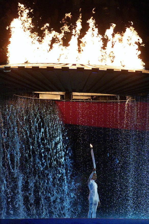 Freeman waits as the cauldron rises.