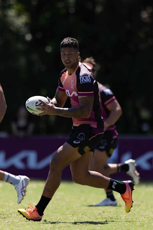 Xavier Willison at Broncos training.