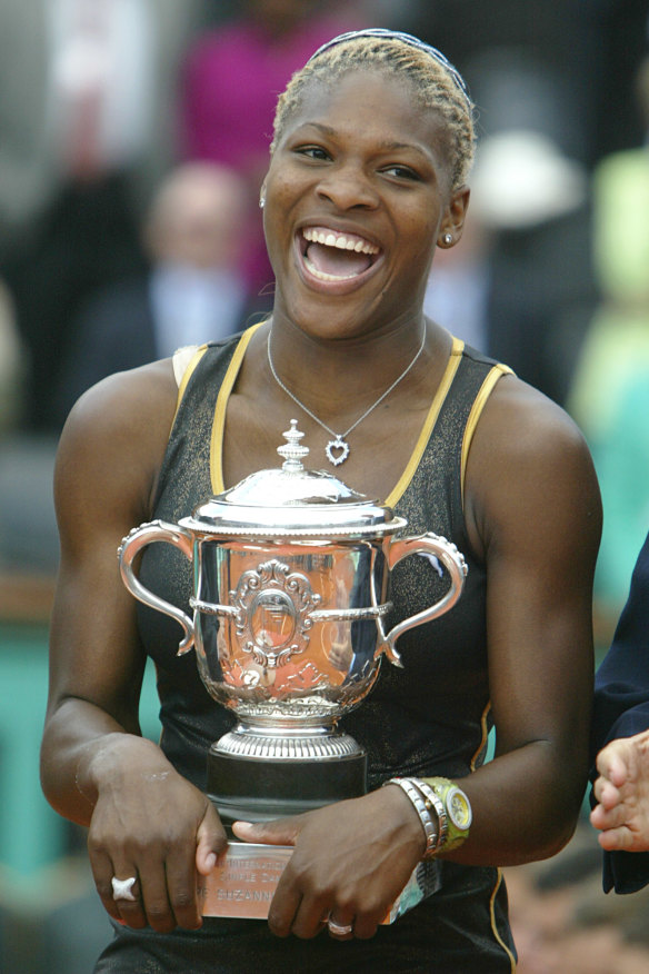 Serena Williams wins her first French Open in 2002.