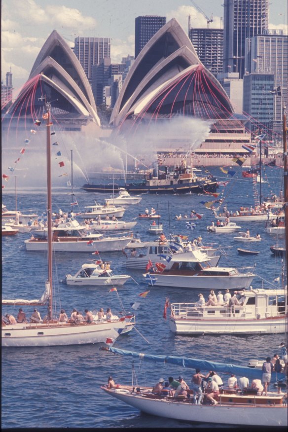 A flotilla of hundreds of boats bobbed on the choppy harbour for the opening.