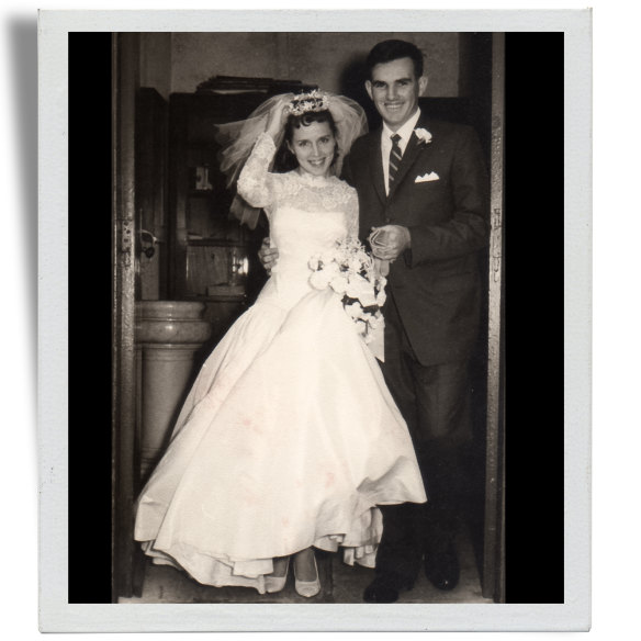 Trish and Wally Franklin marry in 1961.