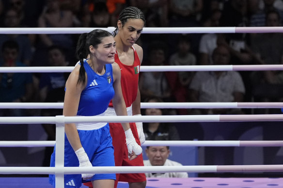 Italy’s Angela Carini was beaten by Algeria’s Imane Khelif.