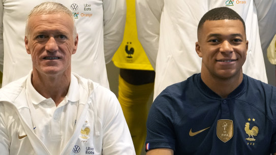 French coach Didier Deschamps with star player Kylian Mbappe.