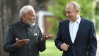 Narendra Modi and Vladimir Putin during an informal meeting near Moscow this week. 