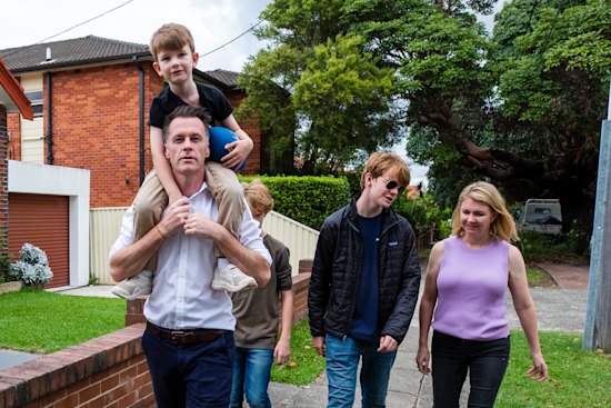 NSW Premier-designate Chris Minns with his family 