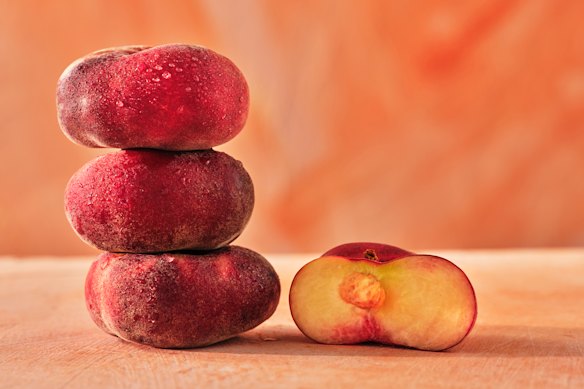 Ondine flat peaches, a new variety that is becoming more widely available.