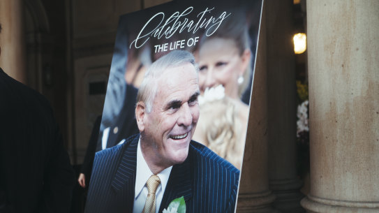 The memorial service to celebrate the life of billionaire Lang Walker was held at Sydney Town Hall.
