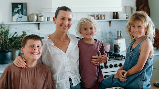 Boob to Food founder Luka McCabe with her three children.
