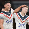 Joey Manu (left) and Sam Walker are key pieces in the Roosters playmaking puzzle.
