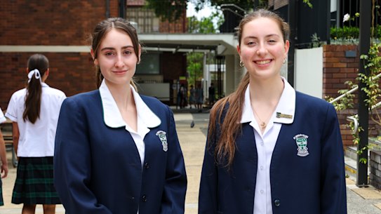 St Ursula's College IB students Alyssa Truant and Olivia Holt.