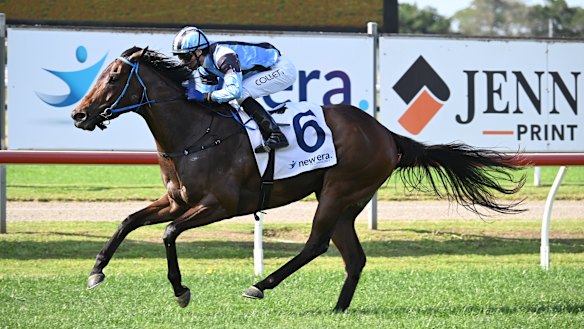 Durova winning the Hurricane Handicap at Newcastle on September 19, 2025. 