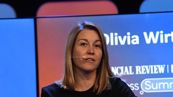 Qantas Loyalty CEO Olivia Wirth, pictured at a business summit in 2018, says 