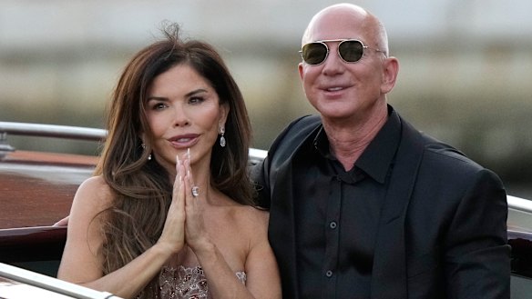 Newlyweds Lauren Sánchez Bezos and Jeff Bezos are pictured here in Venice on their wedding weekend.