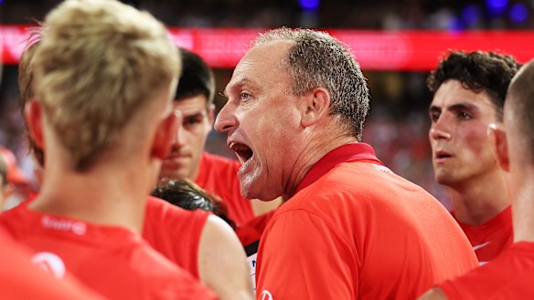 John Longmire will be typically animated in the Sydney coach’s box on Saturday.