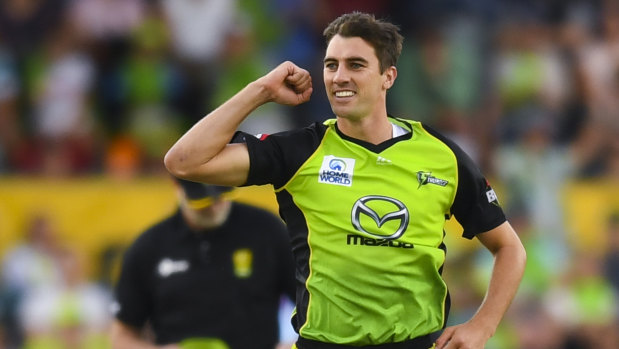 Helping hand: Sydney Thunder tearaway Pat Cummins bowled to crosstown rivals the Sixers ahead of their BBL semi-final.