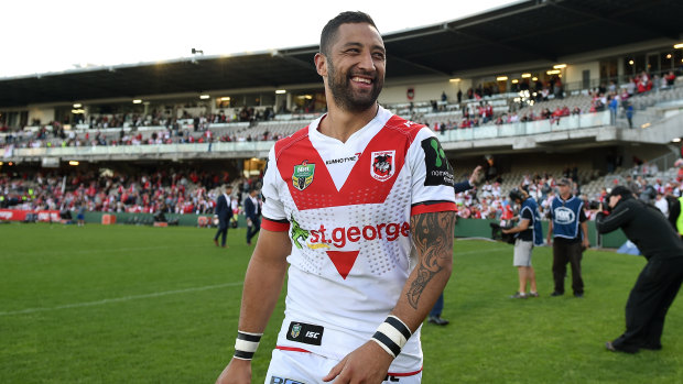 Benji Marshall after his last game for the Dragons, a game Robbie Farah had thought would be Marshall's last in the NRL.