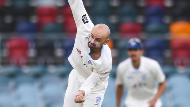 Unsatisfied: Nathan Lyon was in the wickets in Canberra, but still wants improvement.