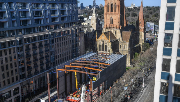 Construction stopped at the Metro Tunnel project in central Melbourne for three hours last year, the ABBC says.