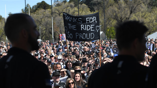 Collingwood fans turned out to support their team on Sunday.