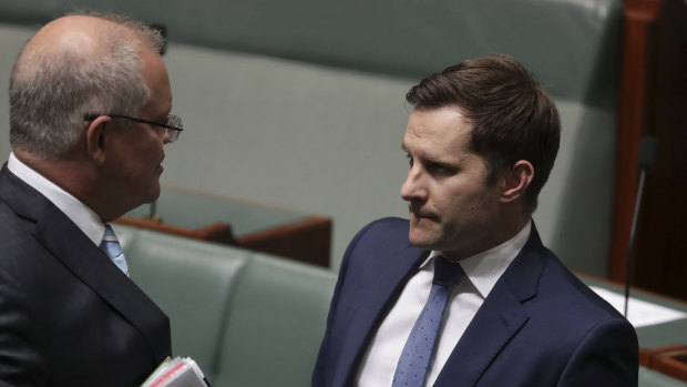 Prime Minister Scott Morrison and Alex Hawke, his representative in the NSW Liberal executive.