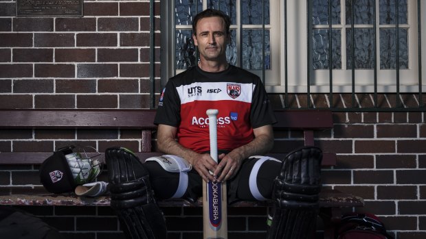 Rob Aitken poses for a photo at Bon Andrews Oval in North Sydney ahead of his 500th match of Sydney first grade. 