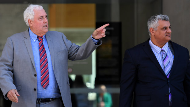 Clive Palmer's lawyer Sam Iskander (right) said 69 claims had already been made by former workers and the first payments were expected within 10 days. 