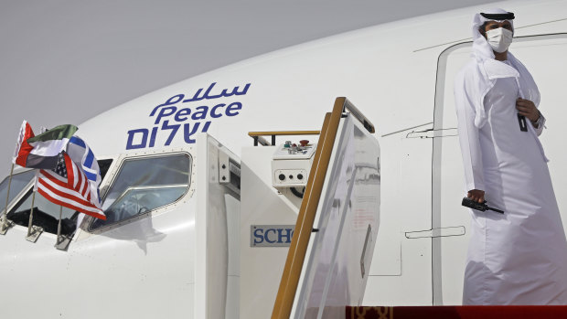 The first commercial passenger flight to Israel by a carrier from the United Arab Emirates landed near Tel Aviv on October 19.