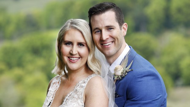 Matthew and his "wife" Lauren on Nine's Married At First Sight.